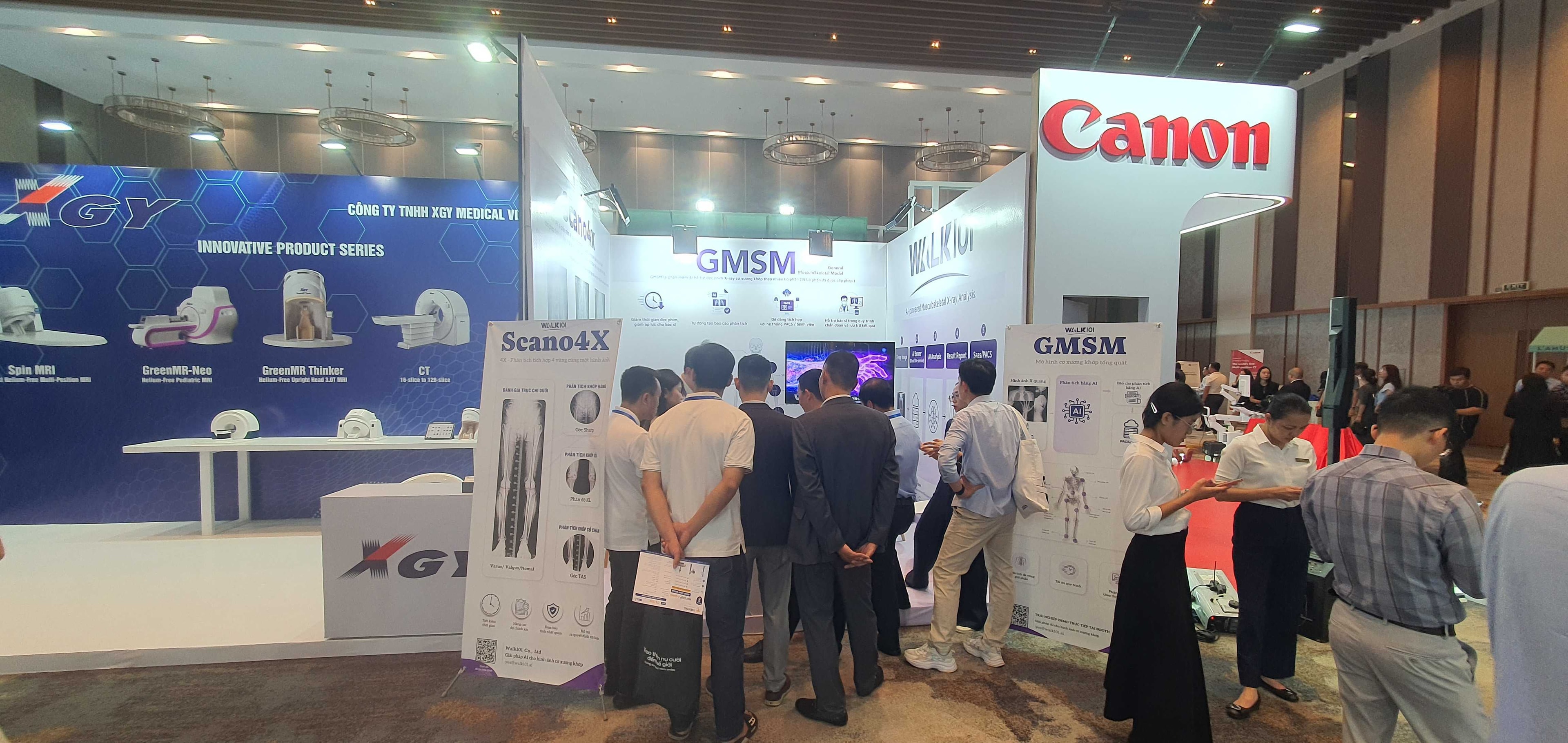 Visitors at the booth